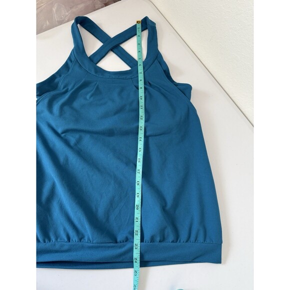 Toad & Co  Alluvial Tank Top Size M Built in Bra Athletic‎ Stretch Pullover Teal - Picture 11 of 12